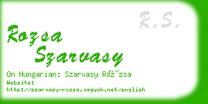 rozsa szarvasy business card